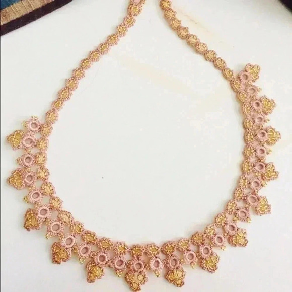 Hand Made embroidered necklace - Picture 3 of 4